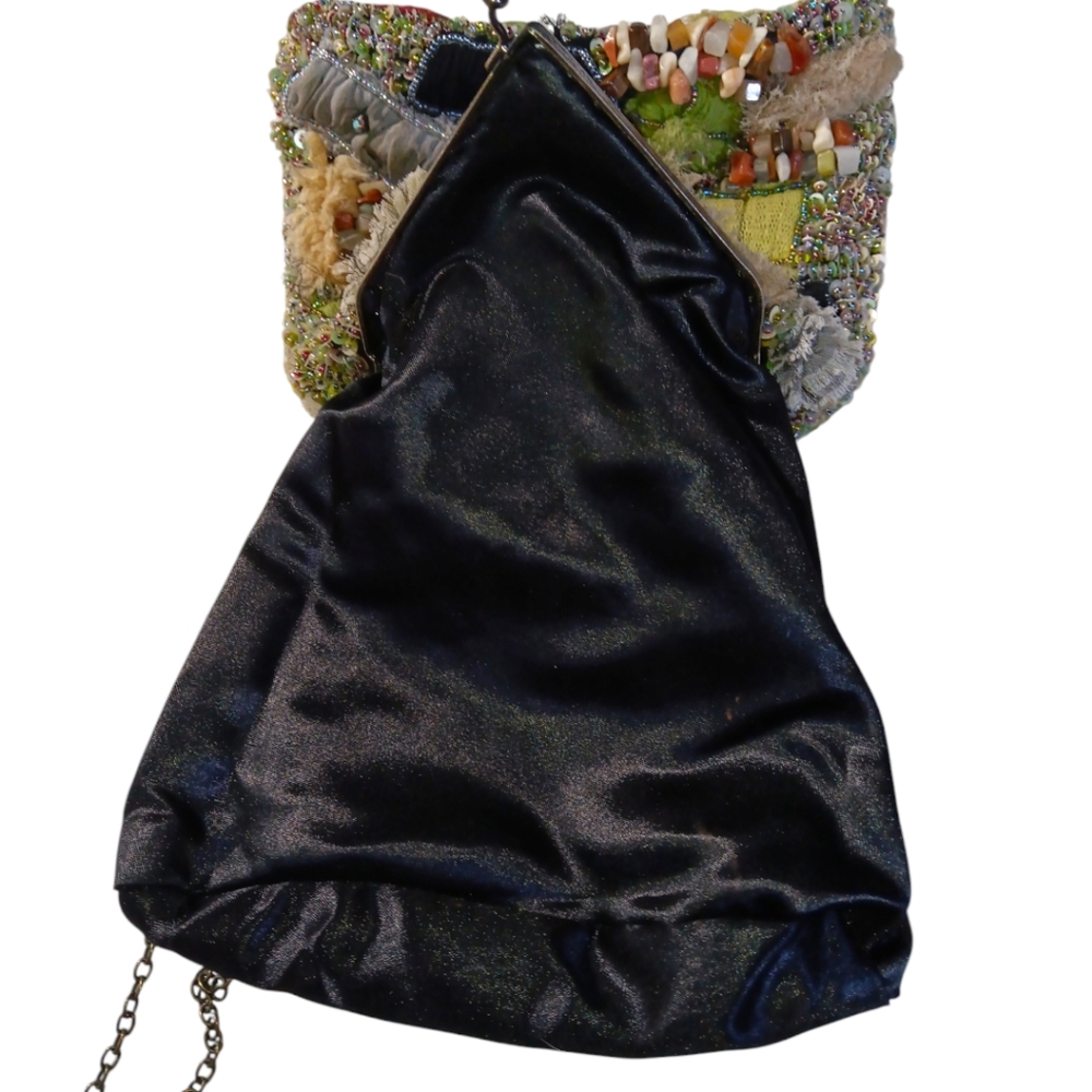 Mary Frances Beautiful Vintage Handbag Chain Strap, Gemstones, & Sequins - Picture 5 of 11